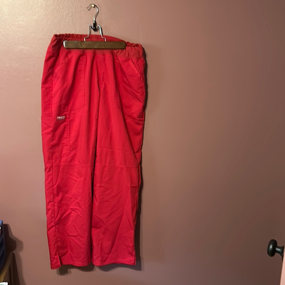 Red Cherokee women’s scrub pants.
